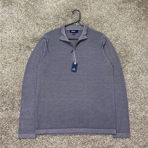 NWT Johnnie-O Baron Featherweight Wool Blend 1/4 Zip Pullover Sweater Gray M